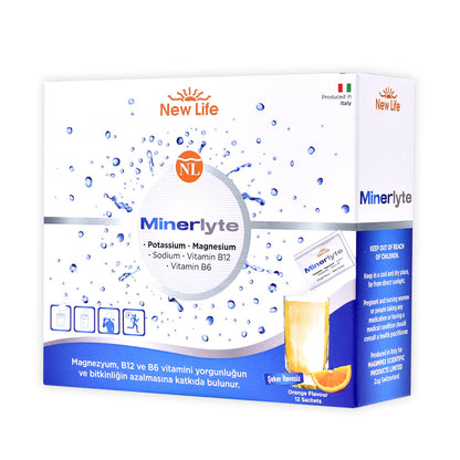 New Life Minerlyte Dietary Supplement - Mineral & Vitamin Rich, Orange Flavor, 12 Single-Use Sachets