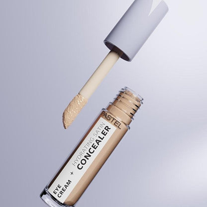 Pastel Makeup Eye Cream + Hydrating Satin Concealer: Brighten & Conceal Dark Circles - 24H Hydration for Radiant Eyes