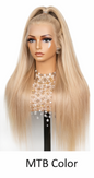 Dark Brown 24' Transparent Glueless Full HD Lace Straight Frontal Peruvian Hair Wigs