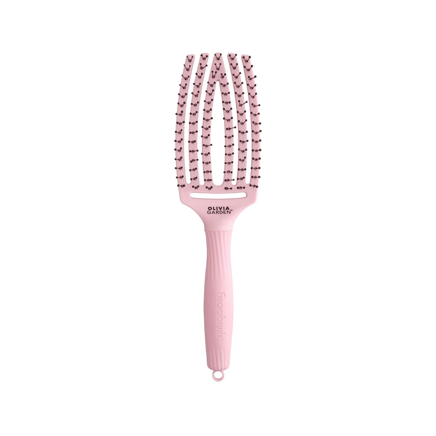Olivia Garden Fingerbrush Care Iconic Double Bristle Pastel Pink