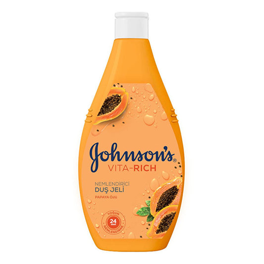 Johnson's Vita-Rich Papaya Moisturizing Shower Gel - 24 Hour Hydration, Rich Lather & Refreshing Fragrance