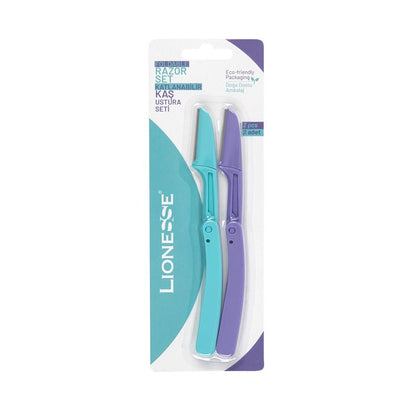 Lionesse Foldable Eyebrow Razor Set for Precision Shaping 2-Pack