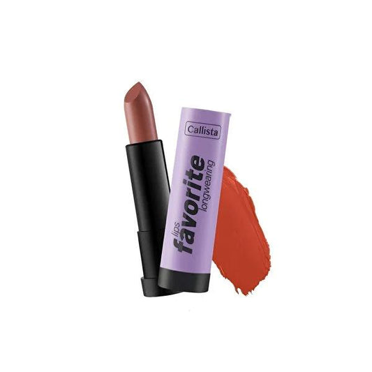 Callista Lips Longwearing Lipstick - 306 Here Kitty Kitty Kahverengi - Matte Finish, Long Lasting Lip Color with Macadamia Oil & Shea Butter
