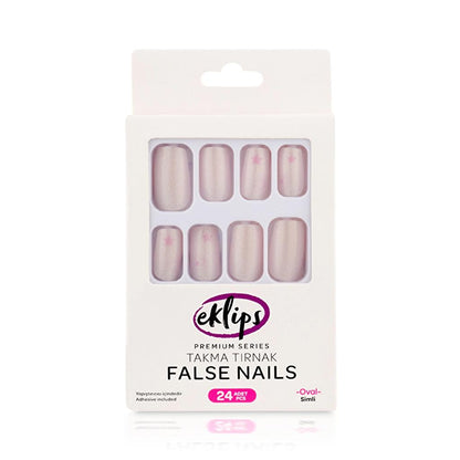 Eklips Glitter Light Oval Press-On Nails 24 Count