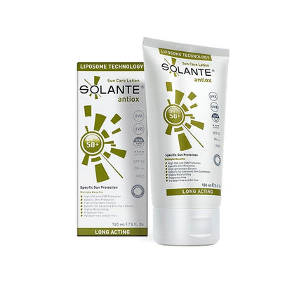 Solante Antiox Sun Care Lotion SPF 50+ | Antioxidant & Anti-Aging Sunscreen, UVA/UVB Broad Spectrum Protection, Vitamin C & E, Lightweight Formula