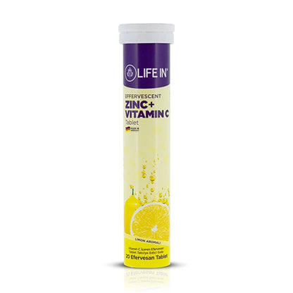 Life In Zinc & Vitamin C Effervescent Supplement 20 Tablets