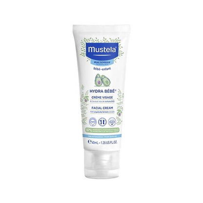 Mustela Hydra Bebe Baby Face Cream: Organic Avocado, Gentle Newborn Moisturizer for Sensitive Skin | Daily Hydration & Protection