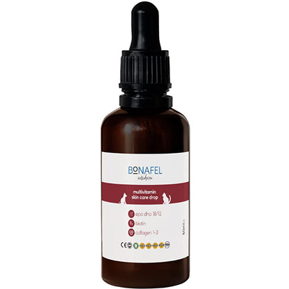 Bonafel Omega-3 Pet Supplement for Skin & Coat Health - Liquid Formula for Cats & Dogs