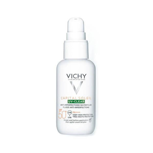 Vichy Capital Soleil UV-Clear SPF50+ Sunscreen for Oily & Acne-Prone Skin - Mattifying, Water-Resistant Formula