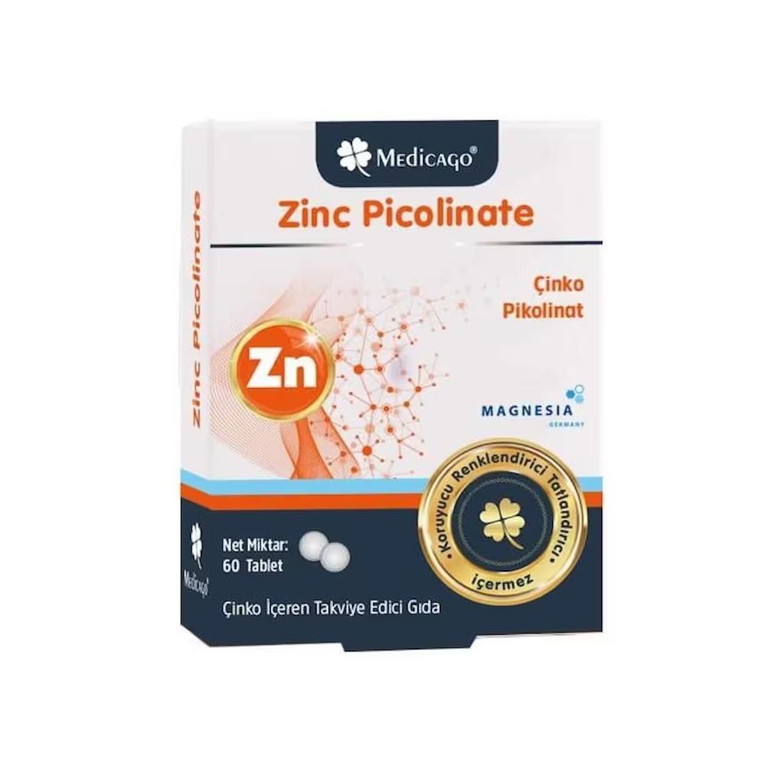 Medicago Zinc Picolinate 15mg - 60 Tablets - Highly Absorbable Zinc Supplement for Immune Support & Overall Wellness