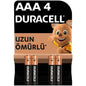 Duracell AAA Alkaline Batteries - 4 Pack - 1.5V - Long Lasting Power for Electronics - Reliable High Drain Performance