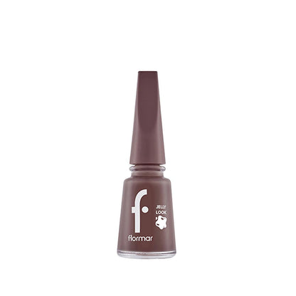 Flormar Jelly Look Terracotta Nail Polish: High Pigment, Gel Effect, Long Lasting, Salon Quality Glossy Finish - Orange Brown