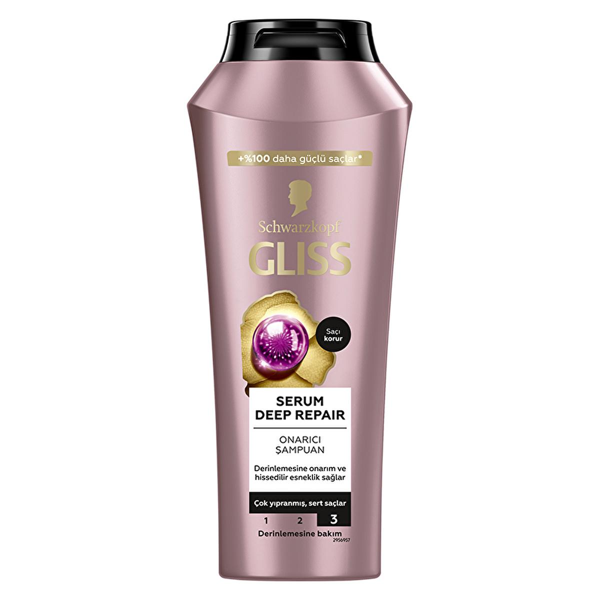 Gliss Deep Repair Shampoo for Damaged Hair - Hyaluron & Cranberry - Restore Flexibility & Vitality
