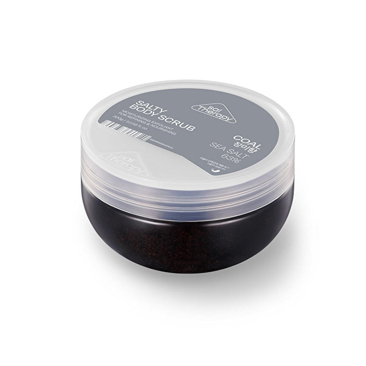 SalTherapy Natural Body Scrub with Charcoal & Salt for Gentle Exfoliation - 300g