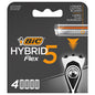BIC Flex5 Hybrid 5 Blade Men's Shaving Razor with 4 Replacement Cartridges - Close Shave, Comfortable Shaving Experience
