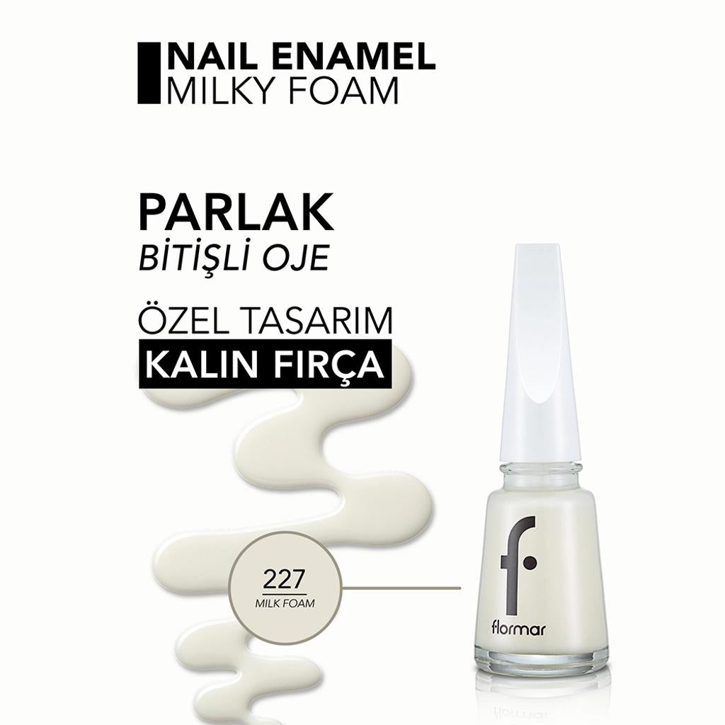 Flormar Nail Enamel Pigmented Nail Polish 227 Milk Foam