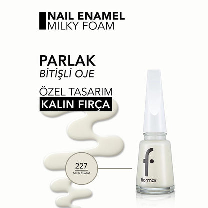 Flormar Nail Enamel Pigmented Nail Polish 227 Milk Foam