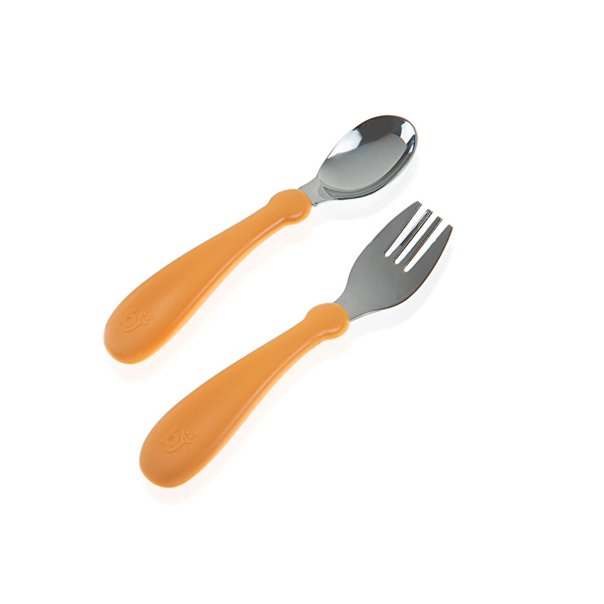 Babyjem Stainless Steel Baby Utensil Set - BPA Free, Ergonomic Design for Independent Eating