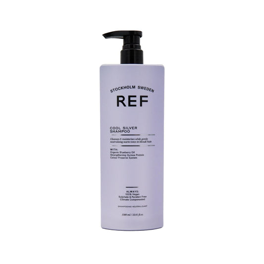REF Cool Silver Shampoo for Blonde and Silver Hair - 1000ml, Maintains Color & Shine