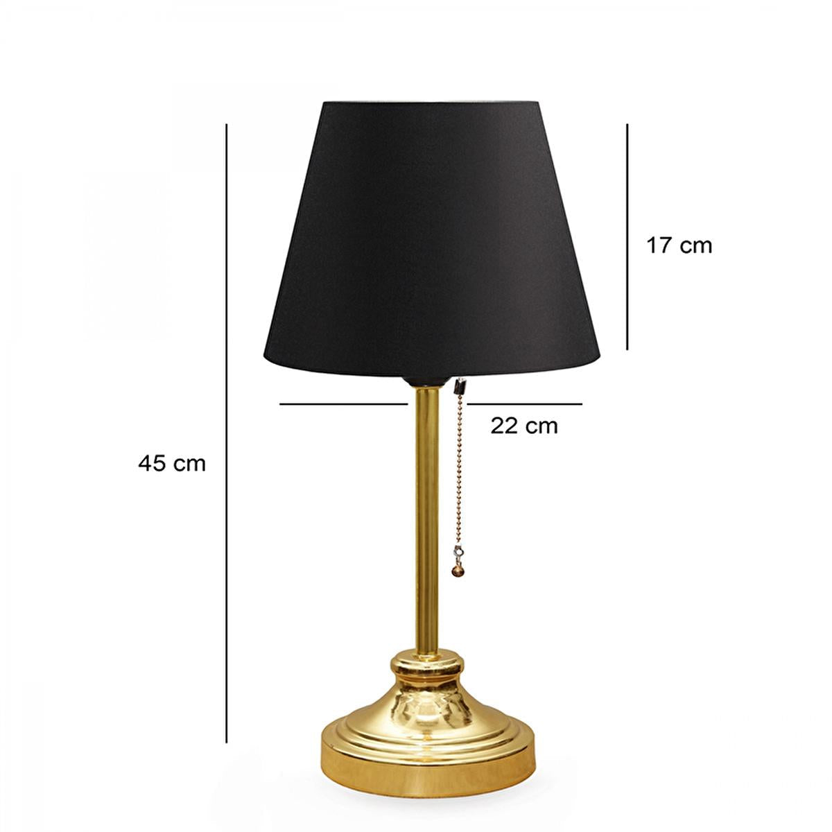 Homing Edel Gold Body Table Lamp with Fabric Shade and E27 Socket - Modern Home Decor Lighting
