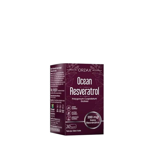 Orzax Resveratrol 200mg Dietary Supplement - Antioxidant Support for Health & Wellness, 30 Capsules