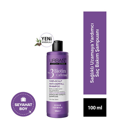 Urban Care Expert Biotin & Caffeine Anti-Hair Loss Shampoo for Women and Men - 3.38 fl oz - Vegan, Cruelty-Free
