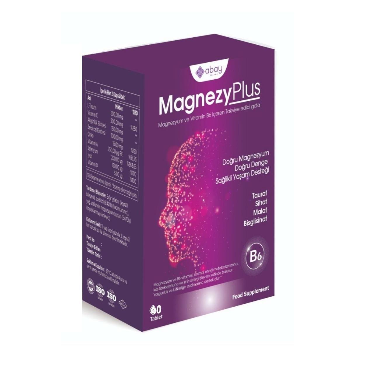 MagnezyPlus Magnesium Supplement for Daily Mineral Support - 60 Tablets