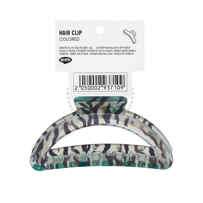 Eklips Zebra Oval Claw Clip in Green for Secure Hold