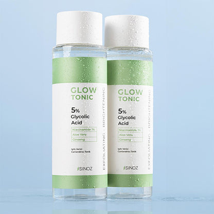 Sinoz Glow Tonik: Glycolic Acid Facial Toner for Exfoliating, Brightening & Pore Minimizing - Aloe Vera, Ginseng, Niacinamide - Radiant Skin