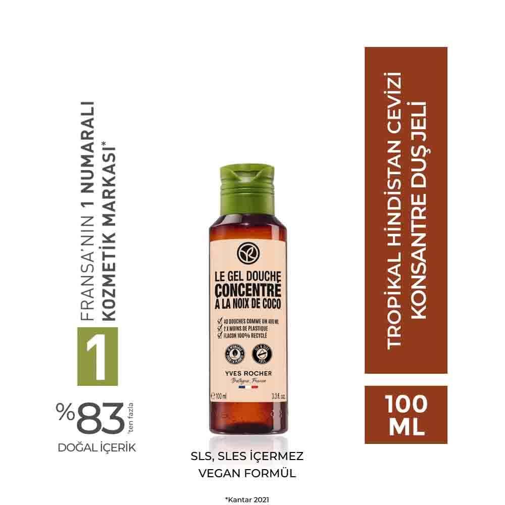 Konsantre Tropical Coconut Concentrated Shower Gel - Eco-Friendly Travel Size - 3.38 fl oz