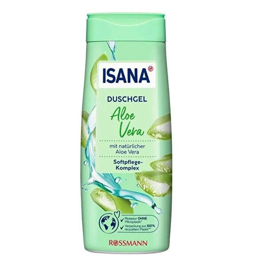 Isana Aloe Vera Shower Gel - Gentle, Vegan, Moisturizing Body Wash for All Skin Types