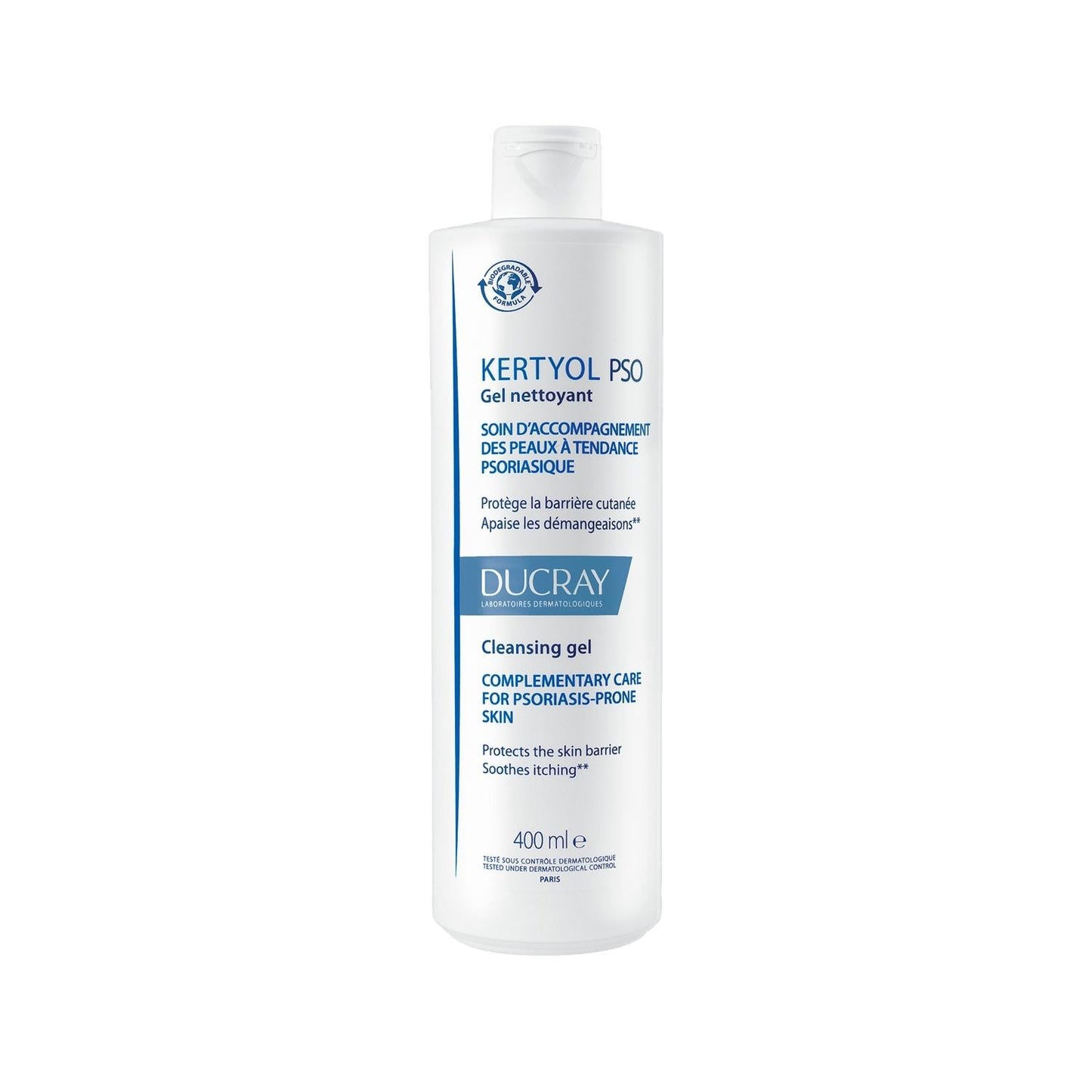 Ducray Kertyol P.S.O. Moisturizing Cleansing Gel - Hydrating, Gentle, Dermatologically Tested - 13.53 fl oz