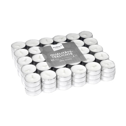 Rubin Licht White Tealight Candles 4-Hour Burn 90-Pack