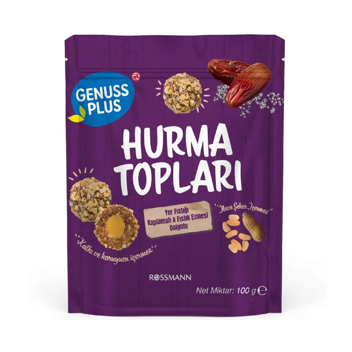 Genuss Plus Peanut Coated Peanut Filled Date Balls 100g