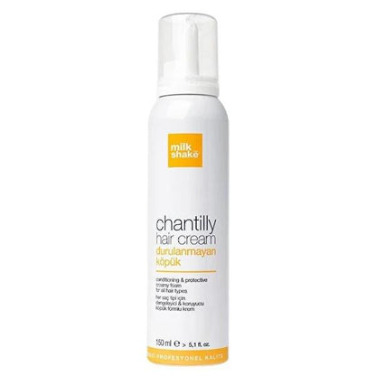 Milk Shake Chantilly Hair Cream: Leave-In Conditioner for Soft, Shiny, & Easy Styling with Milk Protein & UV Protection - 150ml