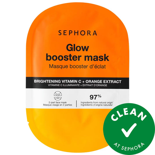 Booster Brighten + Glow Face Mask - Vegan, Cruelty-Free Hydrating Mask with Vitamin C