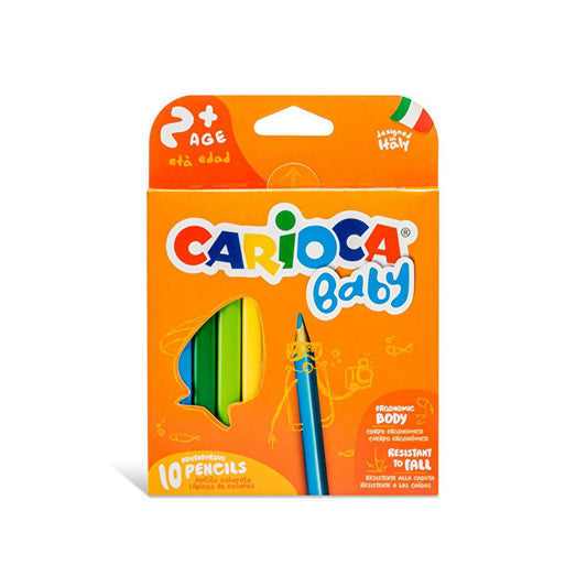 Carioca Durable Triangular Crayons for Toddlers - Non-Toxic, Unbreakable, Easy Grip for 2 Year Olds