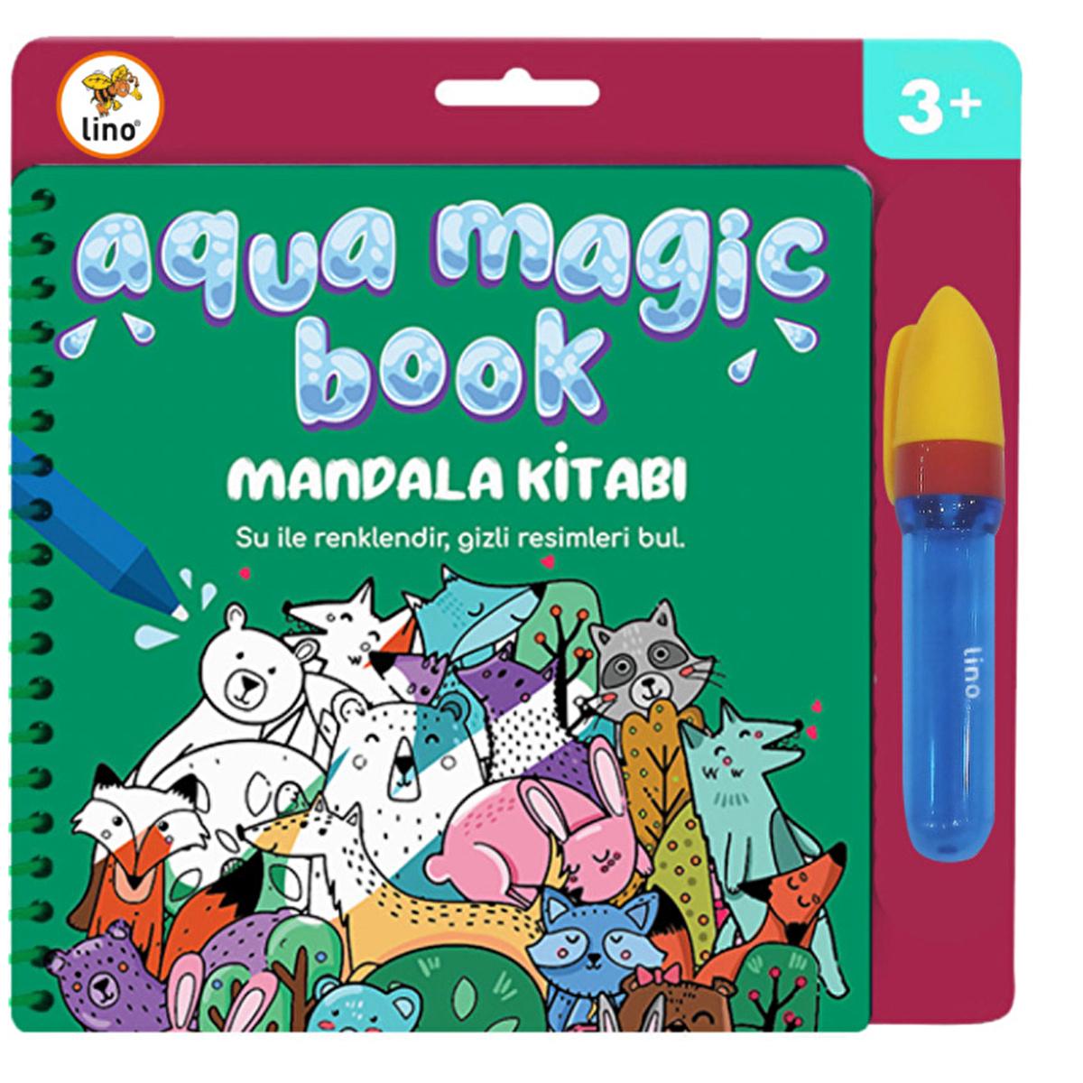 Lino Aqua Magic Book Mandala: Reusable, No Mess Water Painting Book for Kids - Hours of Creative Fun.