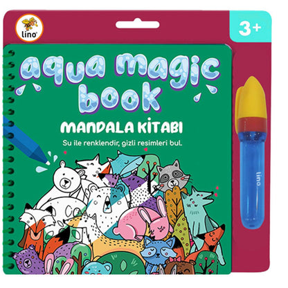 Lino Aqua Magic Book Mandala: Reusable, No Mess Water Painting Book for Kids - Hours of Creative Fun.