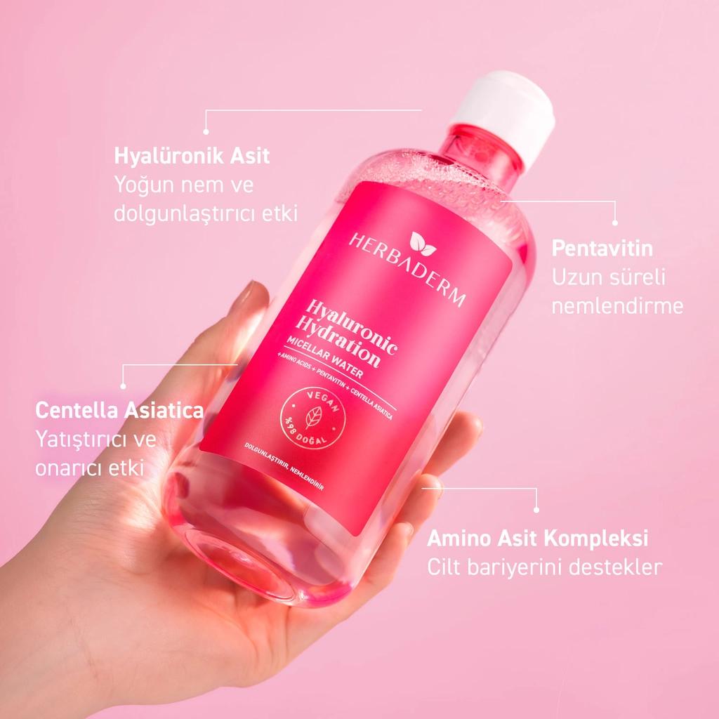 Herbaderm Hyaluronic Micellar Water for Hydrated Skin 500 ml