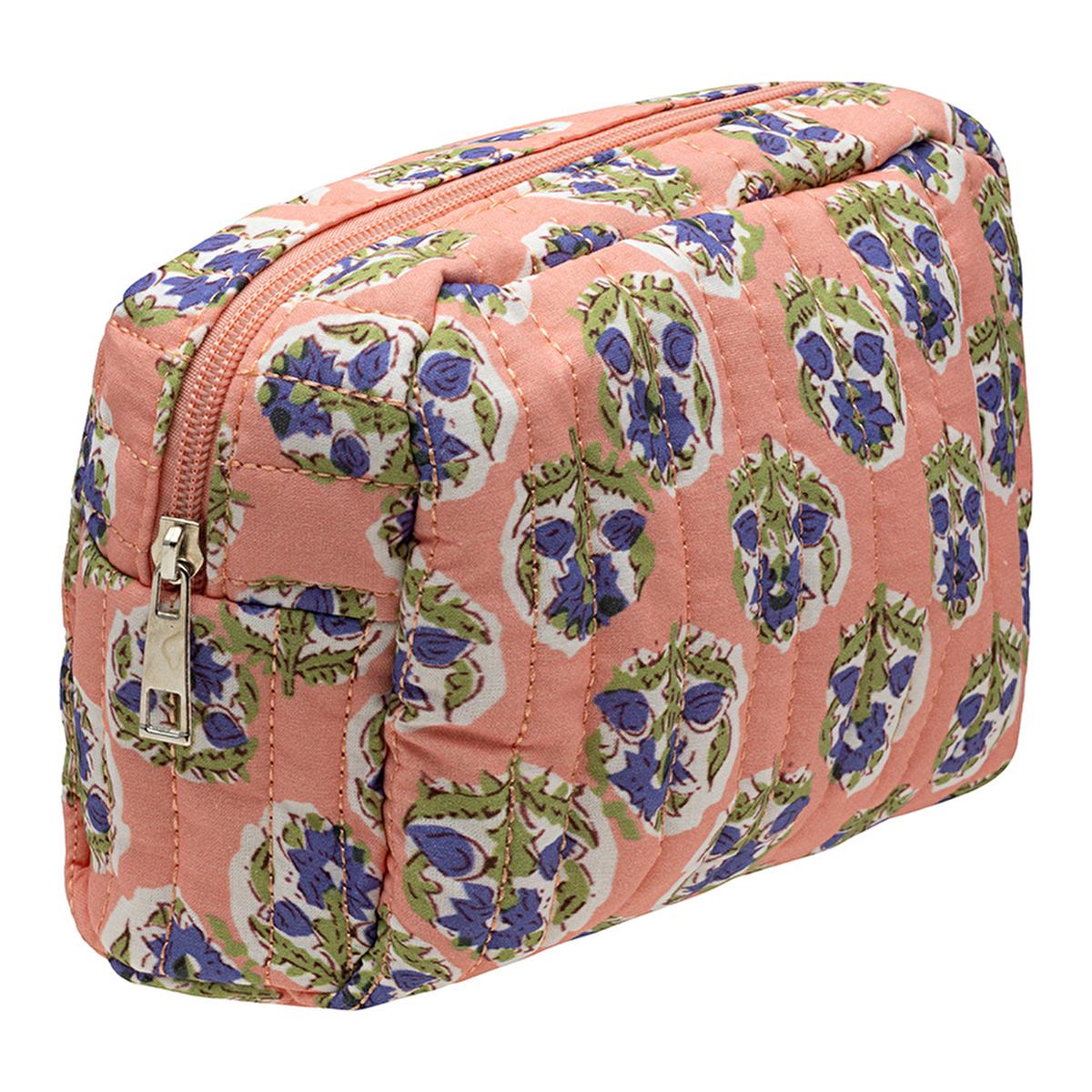 Eklips Quilted Cosmetic Bag: Stylish & Compact Makeup Organizer - Perfect Travel Size.