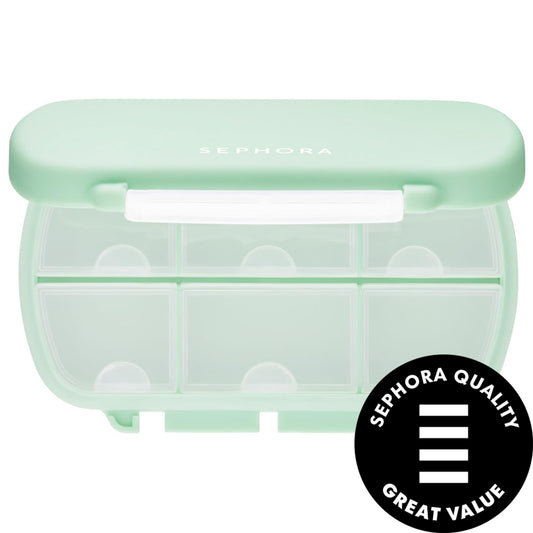 Sephora Collection Large Supplement Organizer: Portable Pill Case with 6 Compartments for Vitamins & Daily Medicine - Travel Friendly