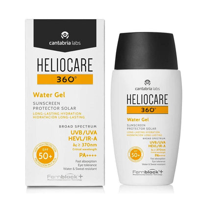 Heliocare 360 Water Gel SPF 50+ Moisturizing Sunscreen Gel for All Skin Types - Broad Spectrum Protection, Anti-Aging Benefits
