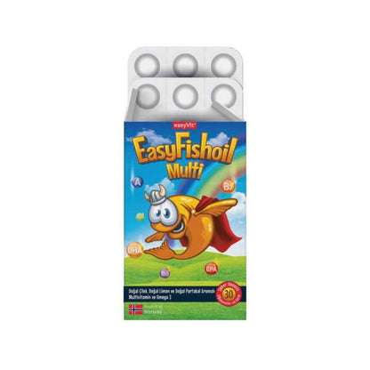 EasyFishoil Multivitamin Supplement for Children - Omega-3 Fatty Acids, Chewable Vitamins for Kids Aged 4-10