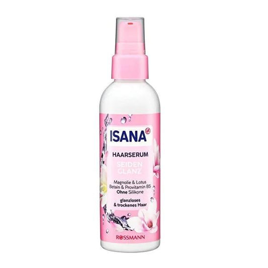 Isana Hair Serum: Silky Shine Magnolia & Lotus - Frizz Control, Split End Repair, Vegan Formula for Dry & Dull Hair - 3.38 fl oz
