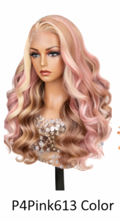 Brown Highlight 24' Transparent Luxurious Glueless HD Lace Frontal Body Wave Wig Closure Human Hair