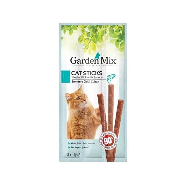 Gardenmix Salmon Cat Treats Sticks - Grain-Free, High Protein, Natural Reward for Cats - 15g (3 Pack)