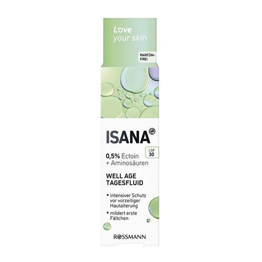 Isana Anti-Aging Serum with SPF30 - Vegan Niacinamide Serum for Wrinkle Reduction & Moisturizing