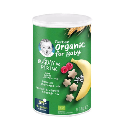 Gerber Organic Rice & Wheat Crackers Baby Snack 35g