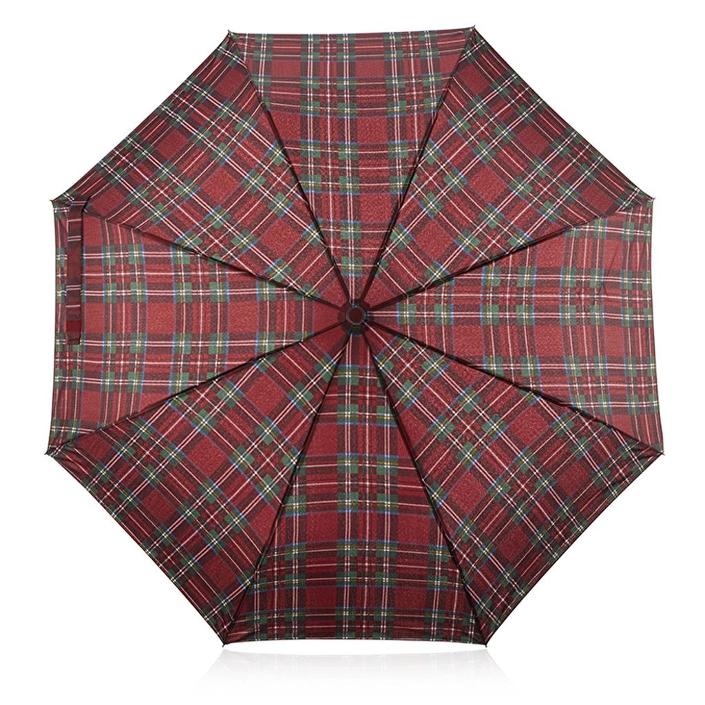 Eklips Burgundy Plaid Automatic Umbrella